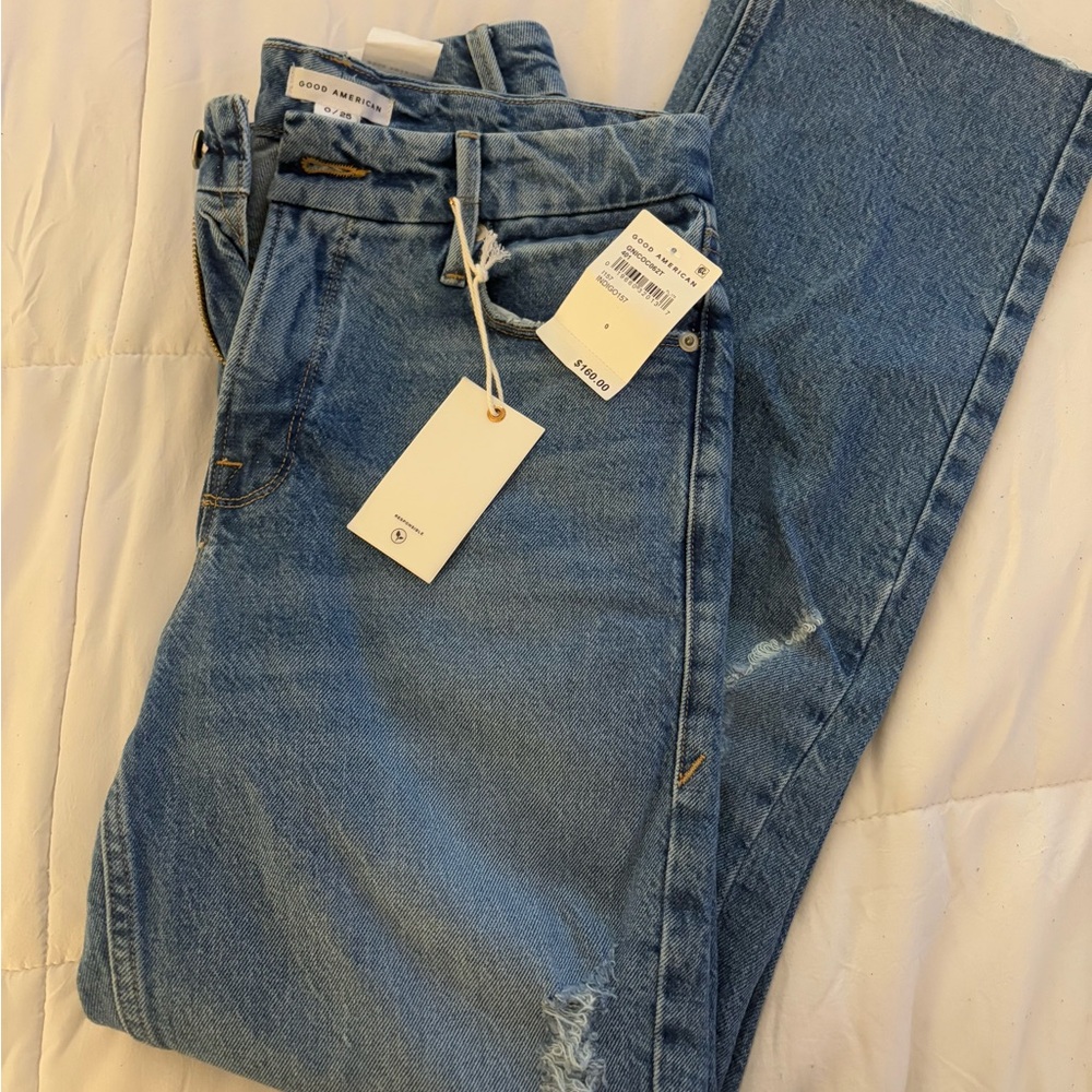 Good American Classic Blue Straight Jeans